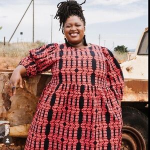 Humphries & Begg Flounce Dress — XXL — Flamingo Splits